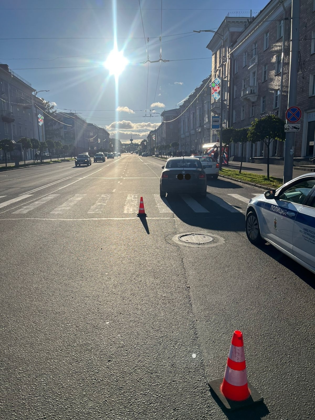 Женщину сбили на пешеходном переходе в центре Петрозаводска