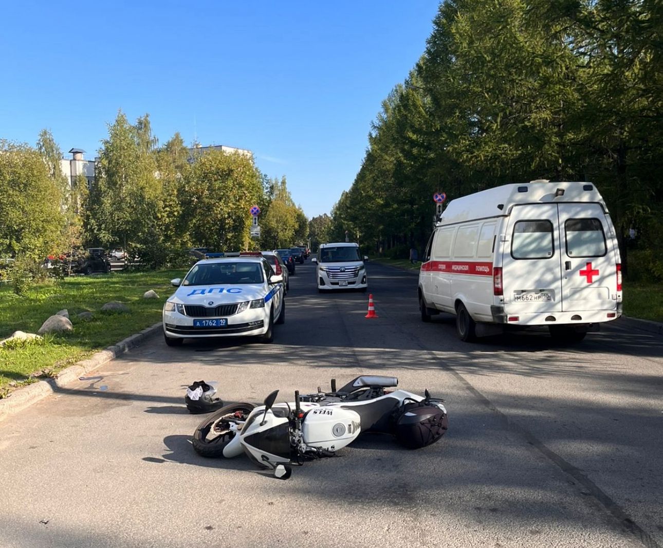 ГАИ проводит проверку по факту ДТП с мотоциклистом