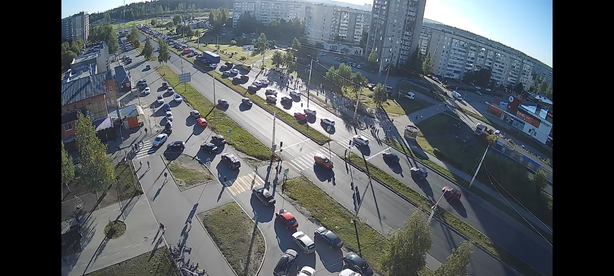 Большая пробка возникла на Древлянке из-за высадки школьников вдоль аллеи