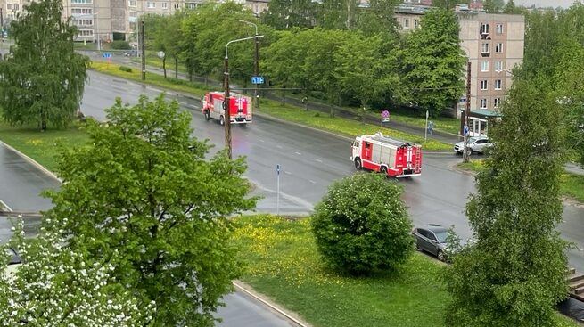 Пожар ранним утром переполошил жильцов девятиэтажки в одном из районов Петрозаводска