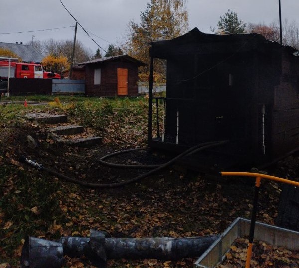 Баня горела в садоводстве под Петрозаводском