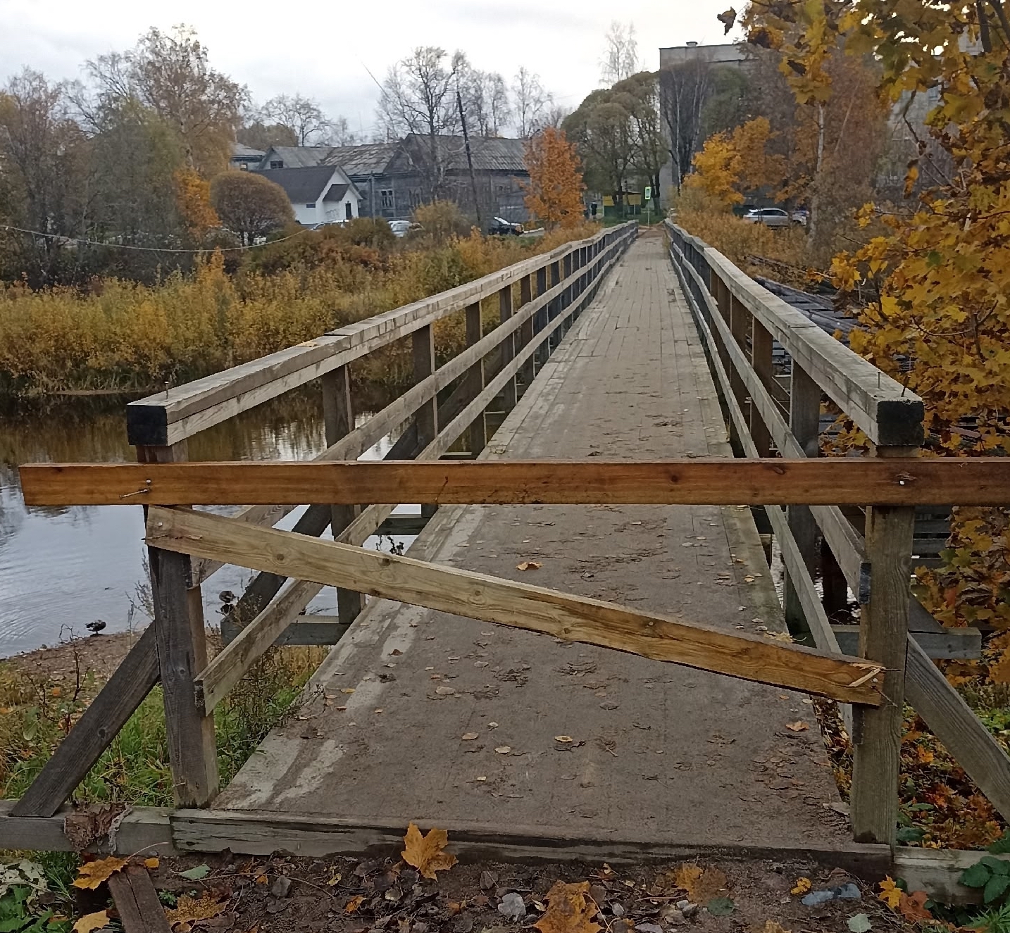 Аварийный мост в Олонце вынуждает местных жителей рисковать здоровьем