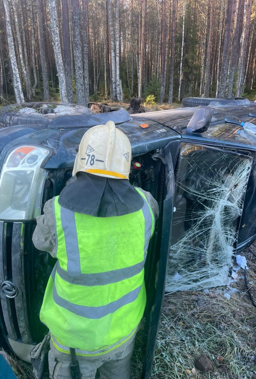 Сразу три легковушки слетели с дороги под Петрозаводском, есть пострадавшие