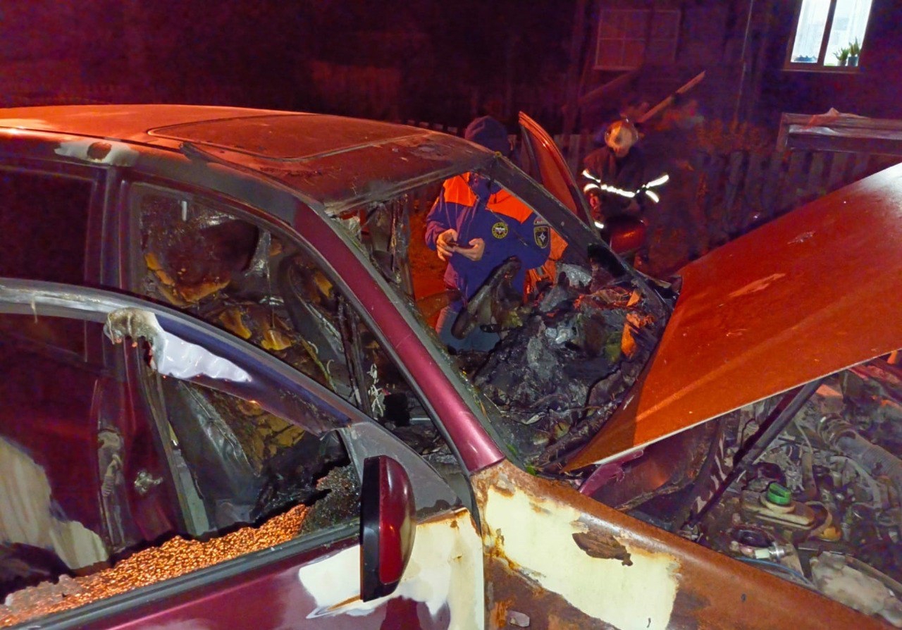 Китайская иномарка сгорела в одном из городов Приладожья