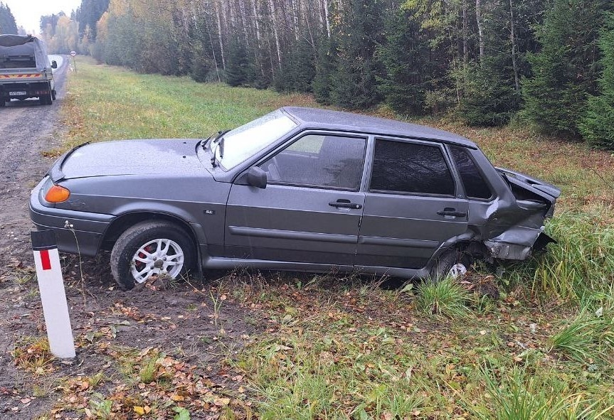 Микроавтобус и легковушка устроили жесткий замес на трассе в Карелии