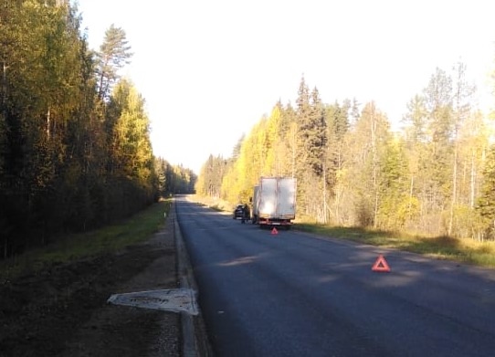 Легковушка пошла под грузовик на трассе в Карелии