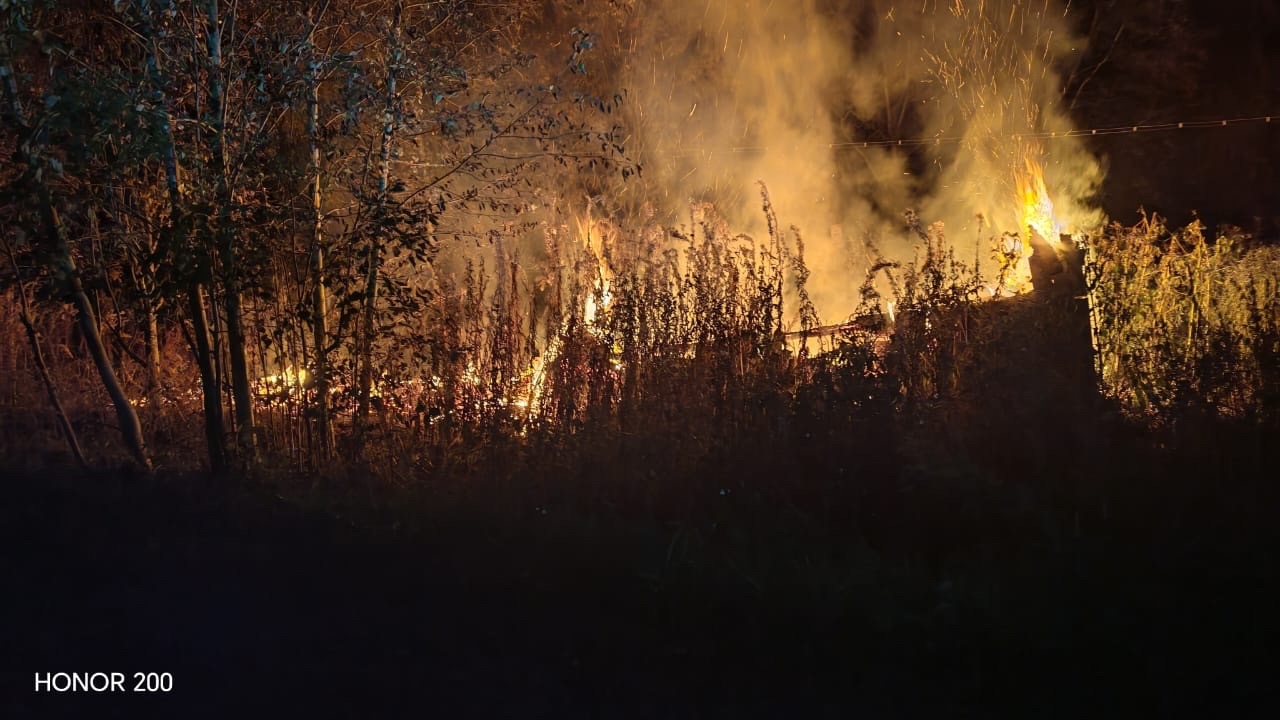 Крупные пожары с разницей в час бушевали ночью в поселке Эссойла