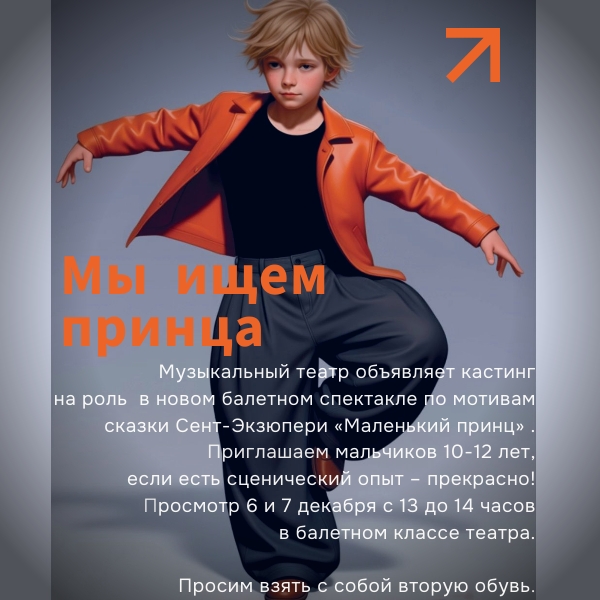 Музыкальный театр Карелии ищет мальчика на роль маленького принца