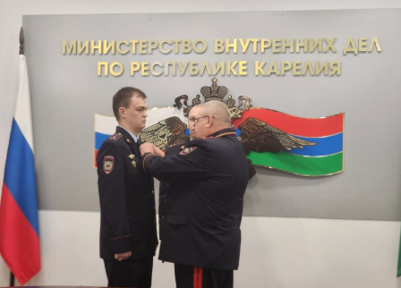 Карельские полицейские удостоены медалей МВД за героизм