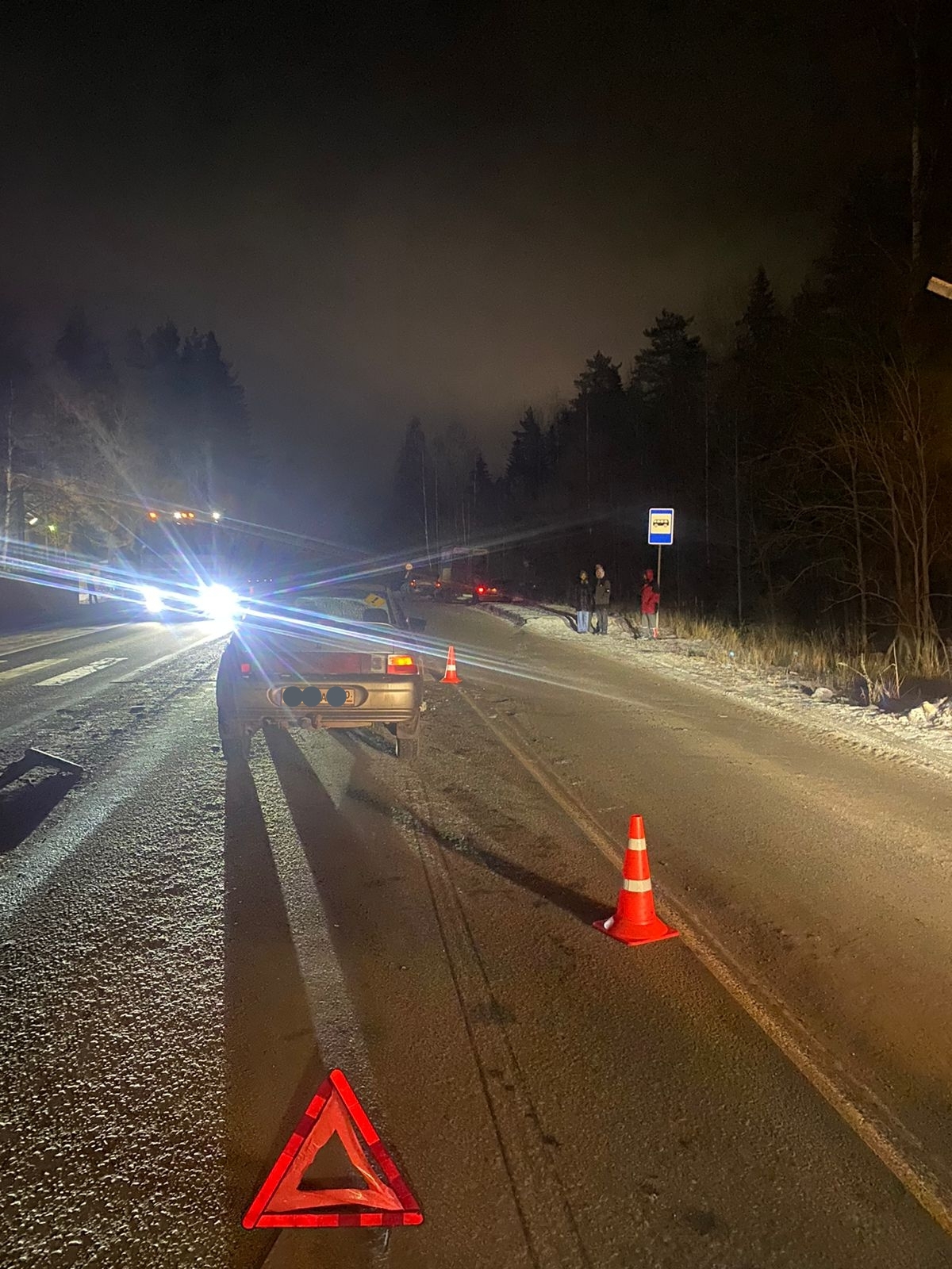 Начинающий водитель своей легковушкой протаранила впереди движущуюся иномарку в Петрозаводске