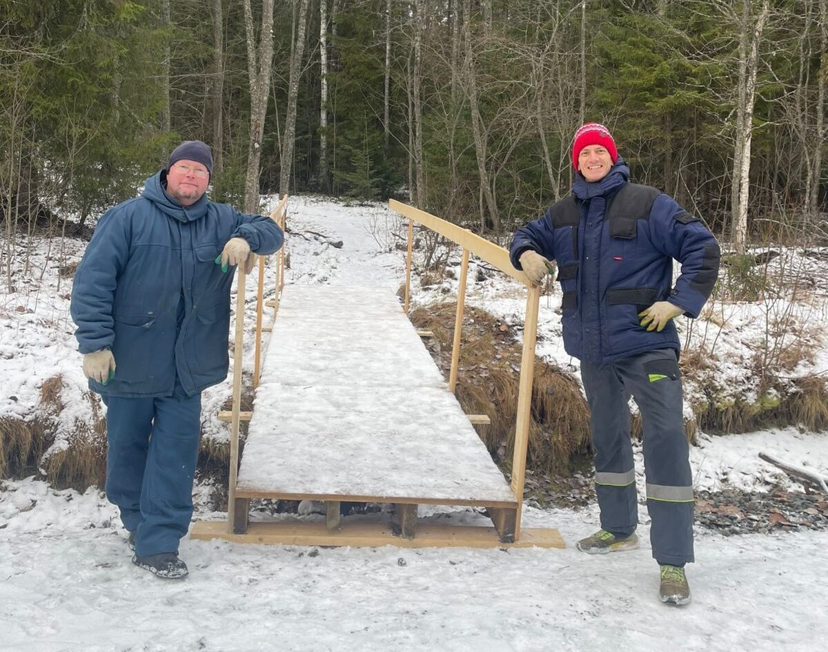 Волонтеры сделали еще один мостик в лесу на Древлянке