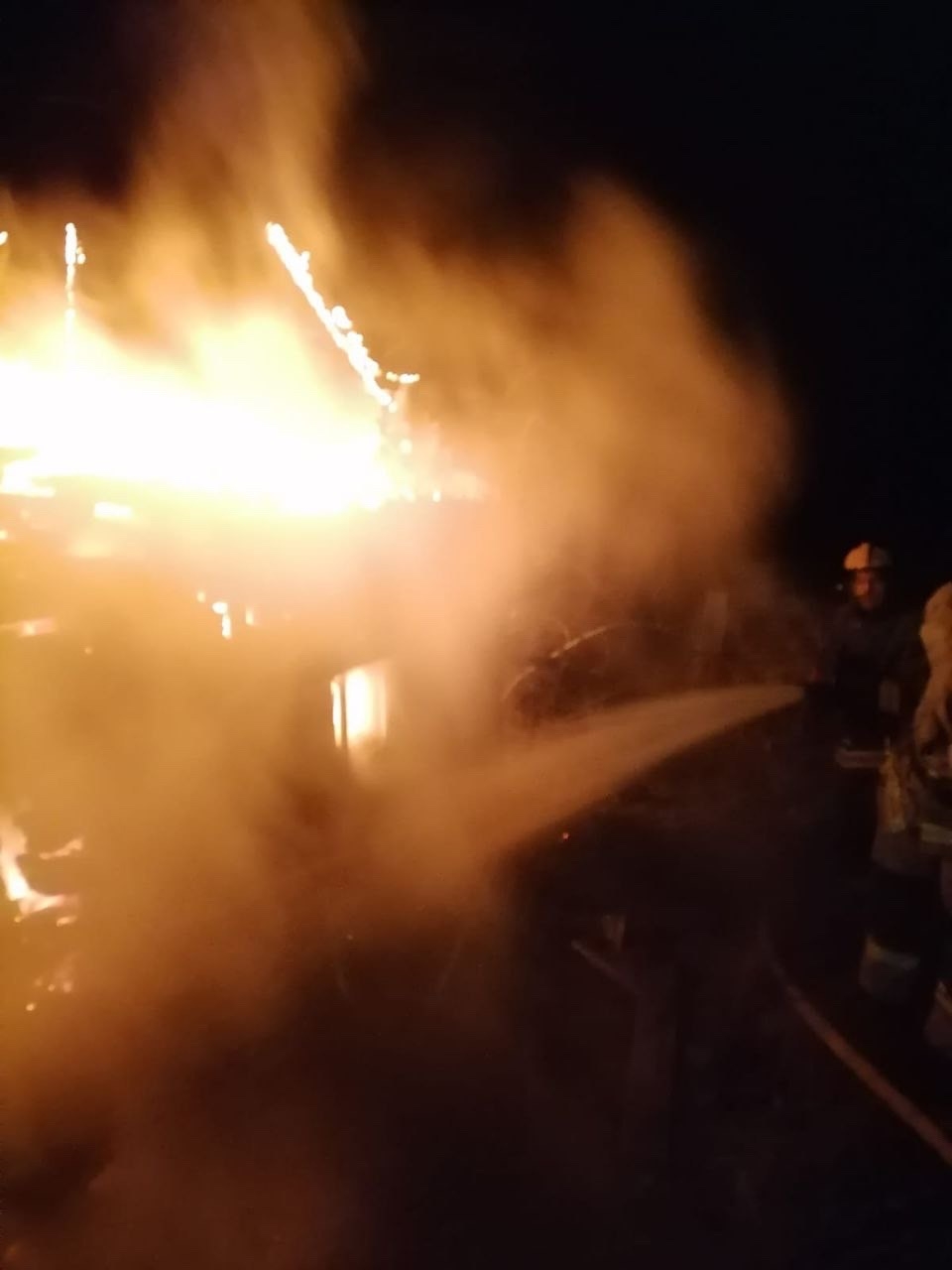 Баня сгорела под вечер в Прионежье