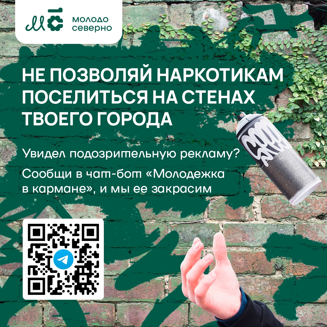 «Молодёжка в кармане»: в Карелии появился чат-бот для сообщений о незаконной рекламе наркотиков на фасадах зданий
