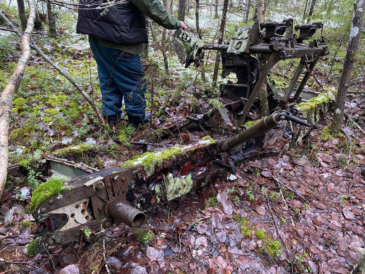 Обломки боевого самолета времен ВОВ обнаружили поисковики в Салминском районе Карелии