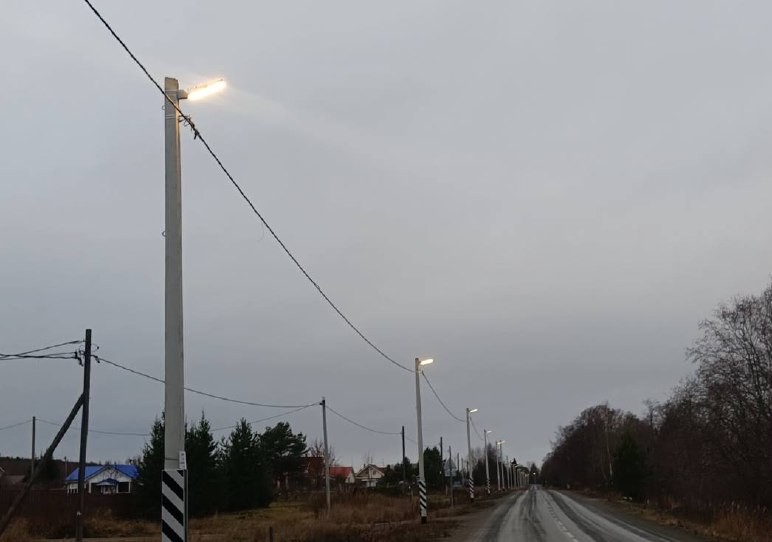 В деревне Суйсарь Прионежского района появилась линия освещения