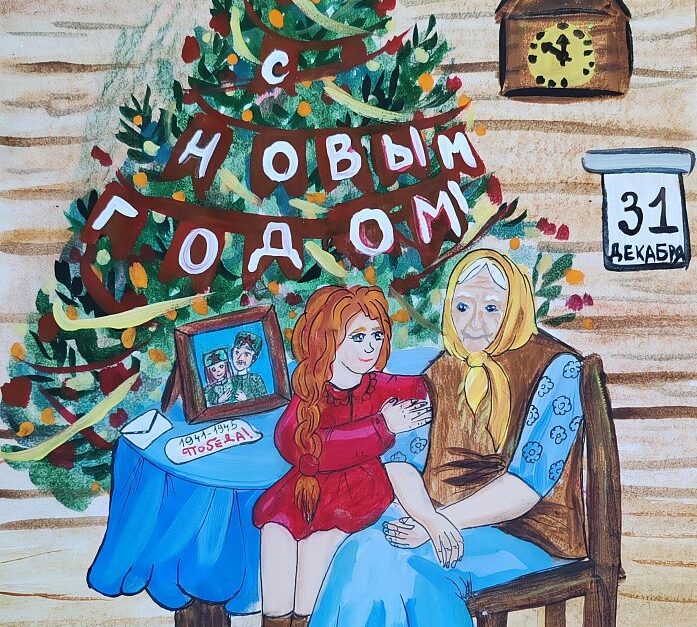 Рисунок юной школьницы Карелии Евы Гавриловой станет новогодней открыткой