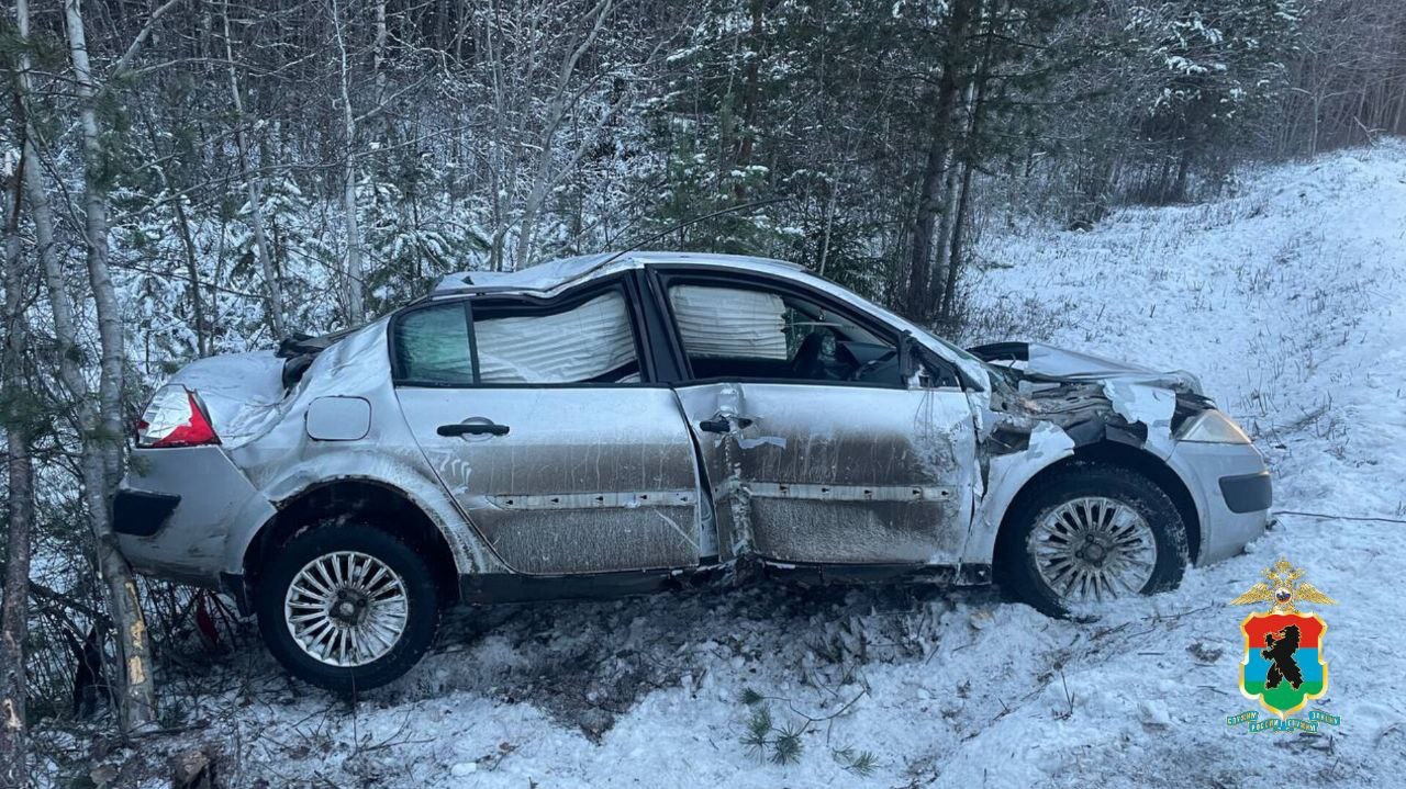 Стало известно, как автомобиль с тремя детьми улетел в кювет в Медвежьегорском районе