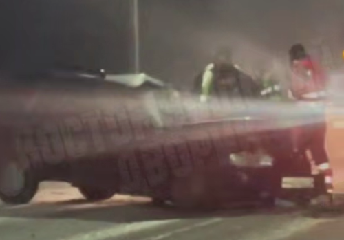 Автомобили столкнулись на заснеженной трассе в Костомукшском округе