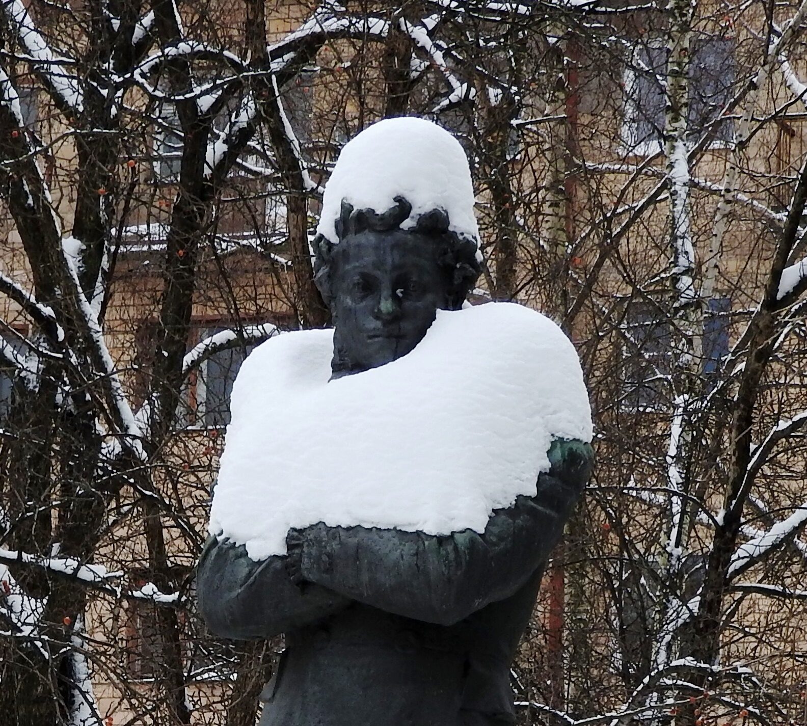 Погода Карелии одела на Пушкина шапку