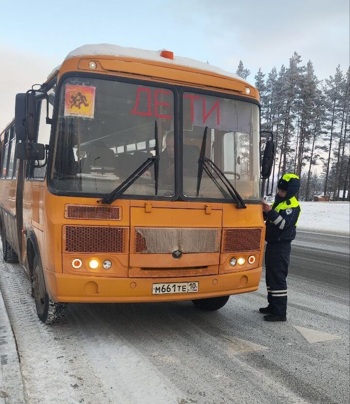 Полиция Петрозаводска основательно проверила школьные автобусы