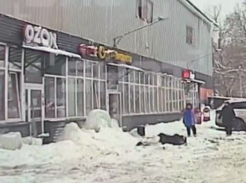 Глыба льда упала на девушку с крыши пункта выдачи заказов