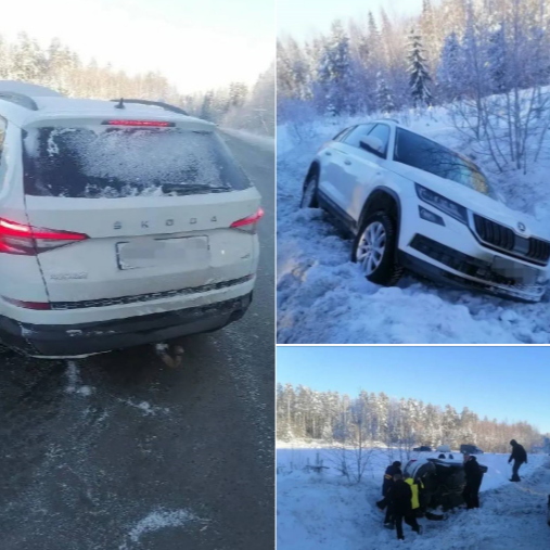 Легковушка вылетела в кювет на автодороге Петрозаводск-Суоярви