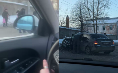 Две легковушки столкнулись на Зареке в Петрозаводске