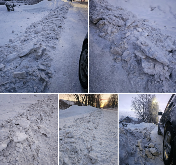 Жители Кеми руками разгребают заезд во двор