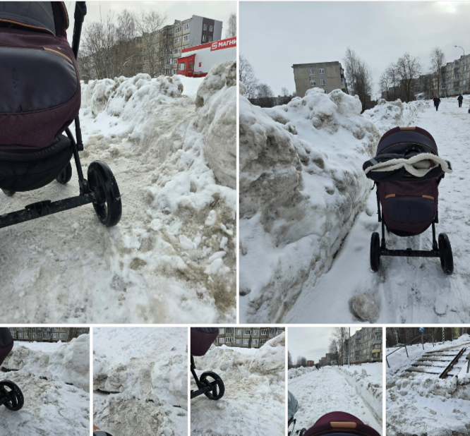 Упавшая женщина на коленях поднималась по сугробам на Ключевой в Петрозаводске