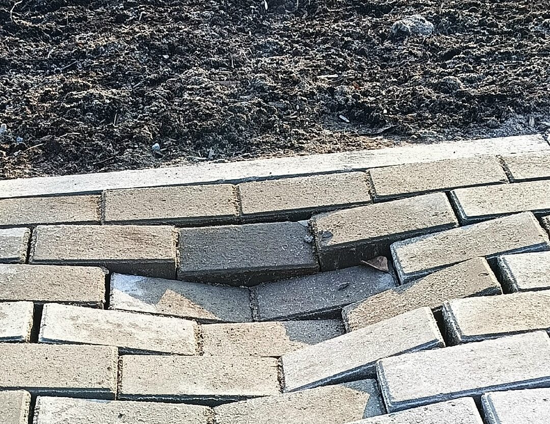 Брусчатка начала рассыпаться в Зарецком парке Петрозаводска