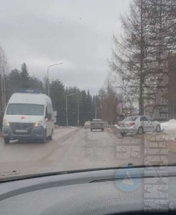 В Костомукше легковушка врезалась в дерево рядом с пешеходным переходом