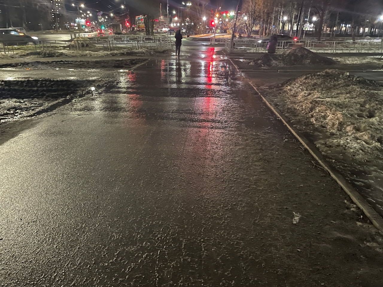 Ночью и утром 21 марта в Карелии будет скользко из-за минусовой температуры воздуха