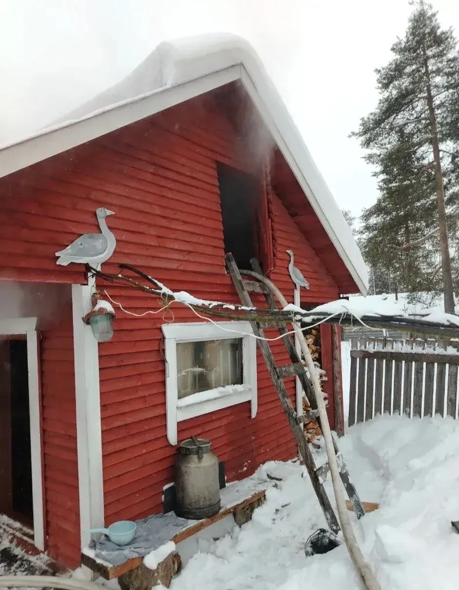 Баня полыхала в поселке Боровой