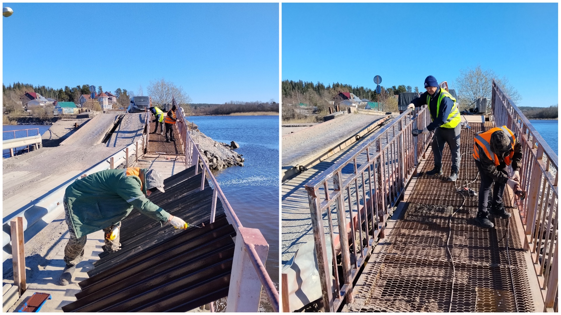Пешеходную часть наплавного моста в Сортавале отремонтируют раньше срока