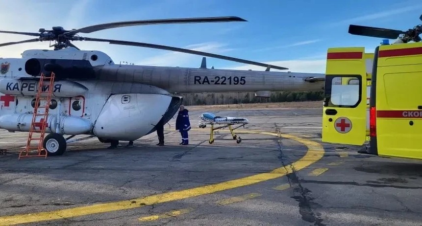 Для спасения жителей Карелии специалисты совершили 39 вылетов на вертолете санитарной авиации