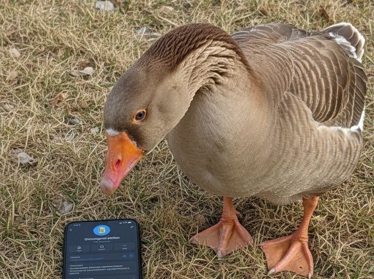 Прилетевший с юга гусь подписался на MAX в Карелии