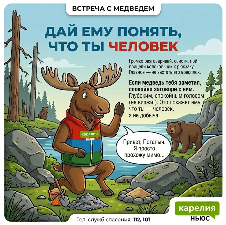 Встреча с медведем в Карелии: 10 правил выживания от лося Топи