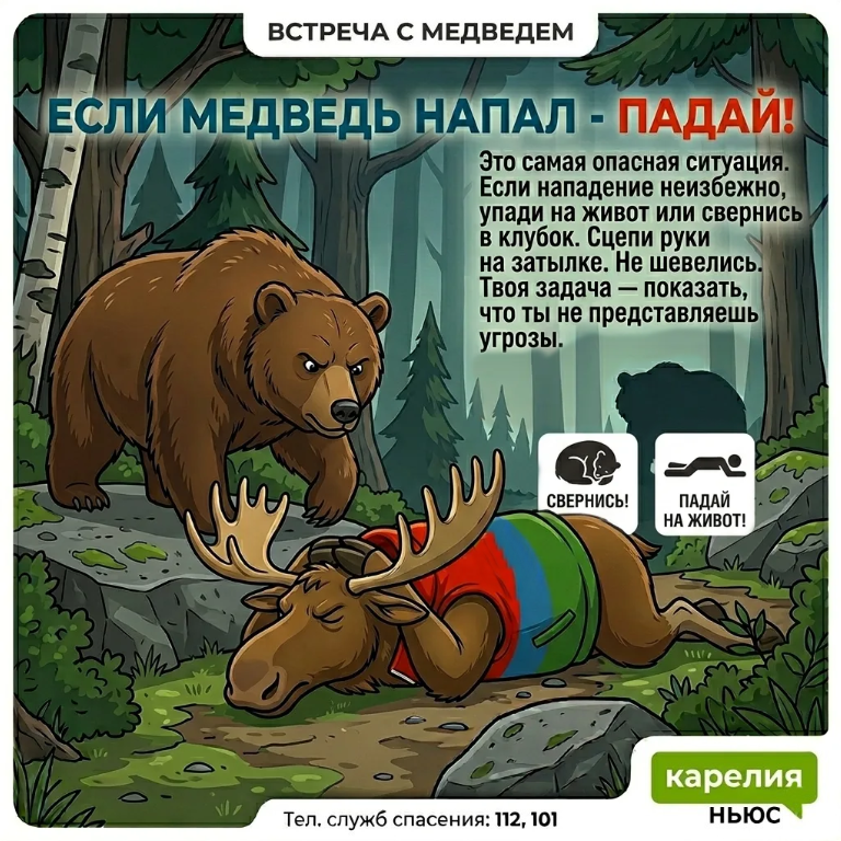 Встреча с медведем в Карелии: 10 правил выживания от лося Топи