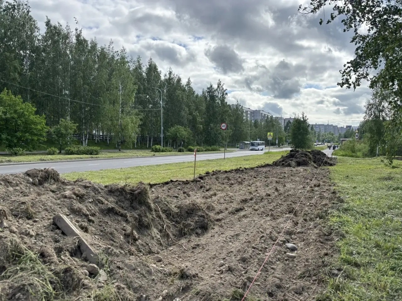 В саду Памяти Героев в Петрозаводске начали обустраивать пешеходную дорожку