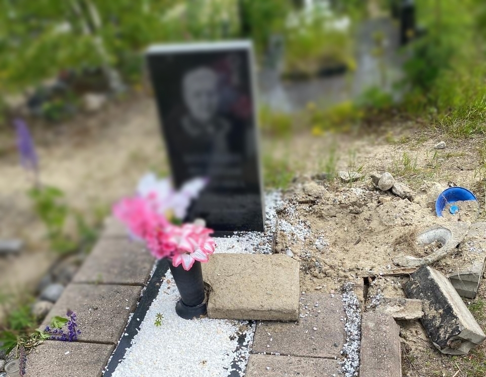 Медведь разрыл могилу на кладбище на севере Карелии