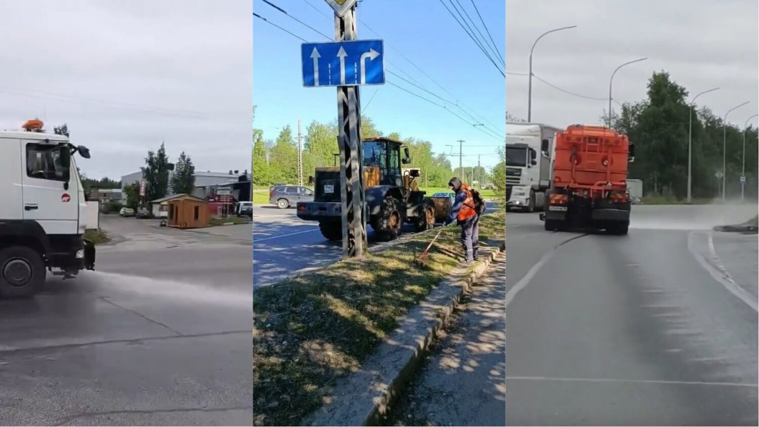 Поливомоечные машины вышли на улицы Петрозаводска