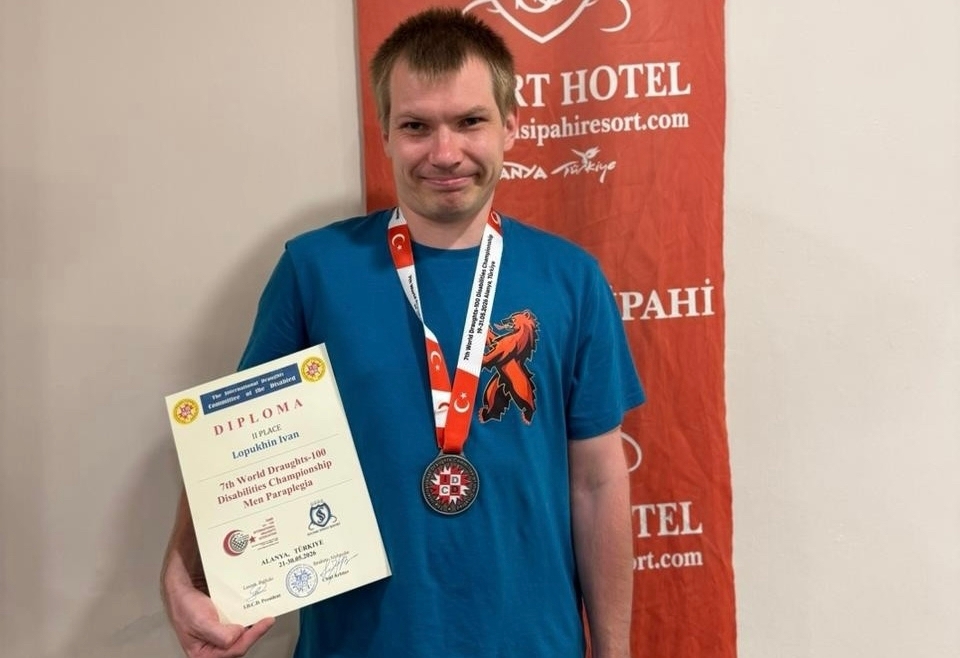 Карельский спортсмен завоевал серебро на чемпионате мира по шашкам среди инвалидов