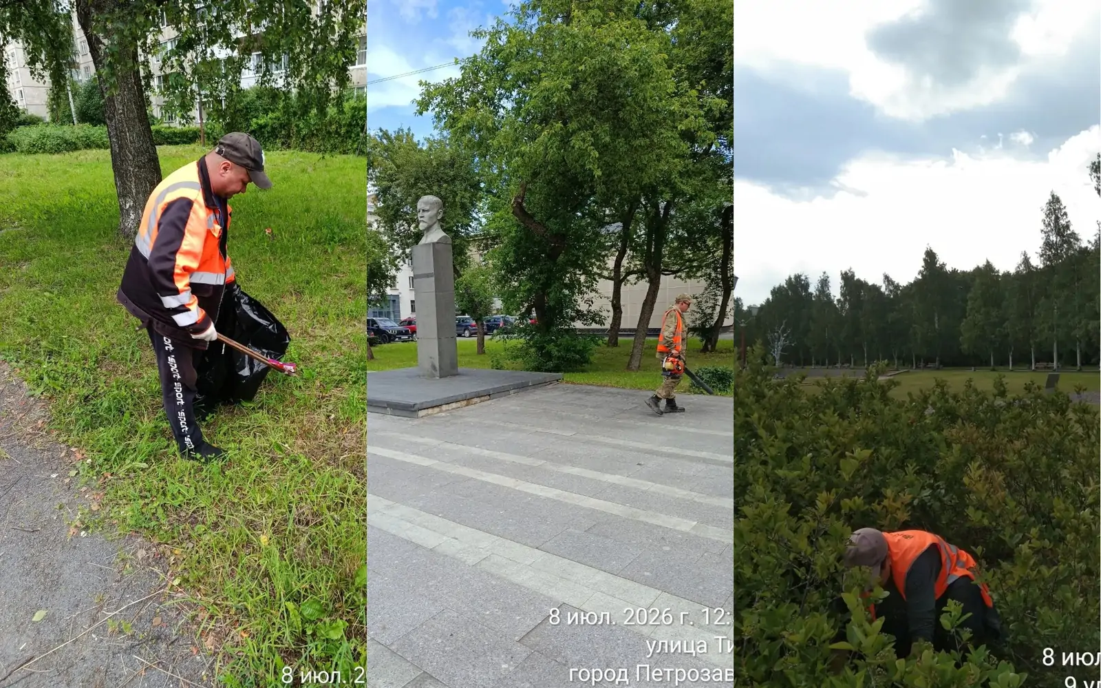 «Кондопожское ДРСУ» приводит в порядок парки и скверы Петрозаводска