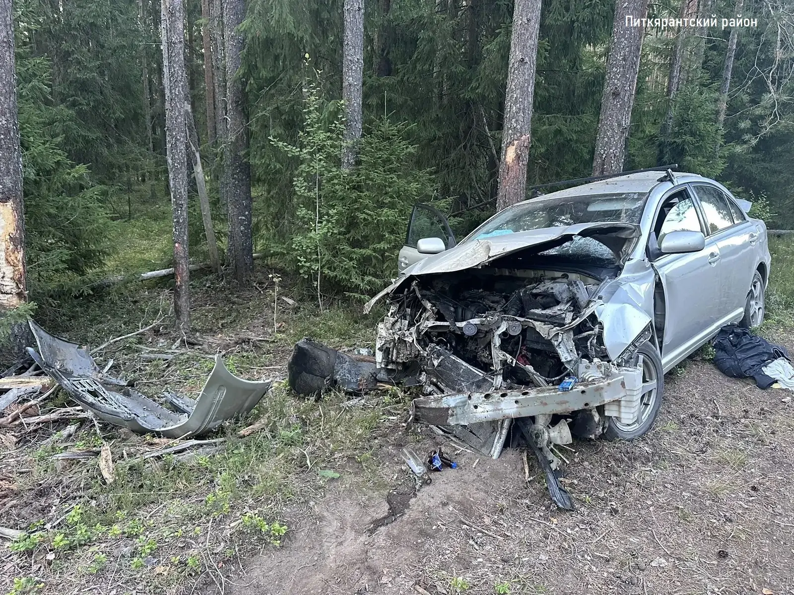 Съезд в кювет и удар о деревья: жуткое ДТП произошло в Питкярантском районе