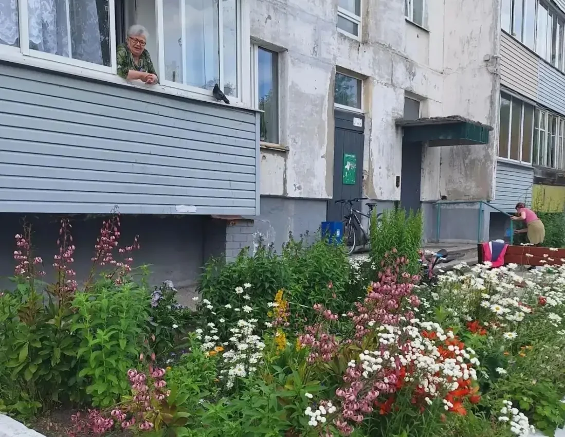 Жительница Кеми своими силами превратила двор в цветущий сад