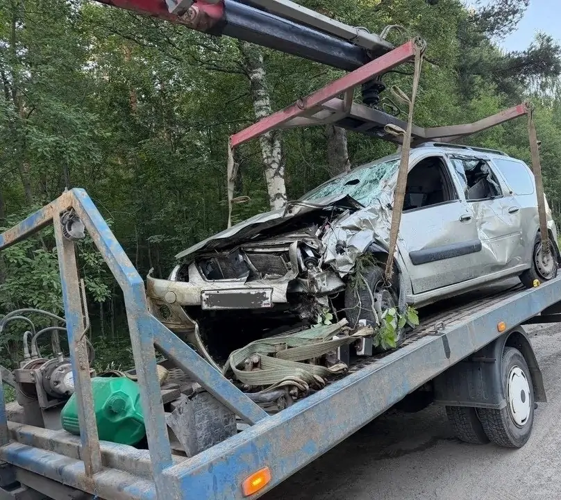 Пьяный водитель разбил автомобиль на выезде из Петрозаводска