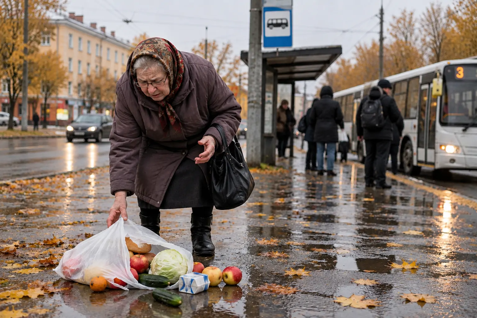 «Герои не носят плащи»: молодой водитель в Петрозаводске помог пенсионерке с порвавшимся пакетом продуктов