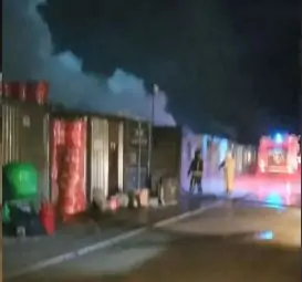 Строительная площадка полыхала в Новой Вилге