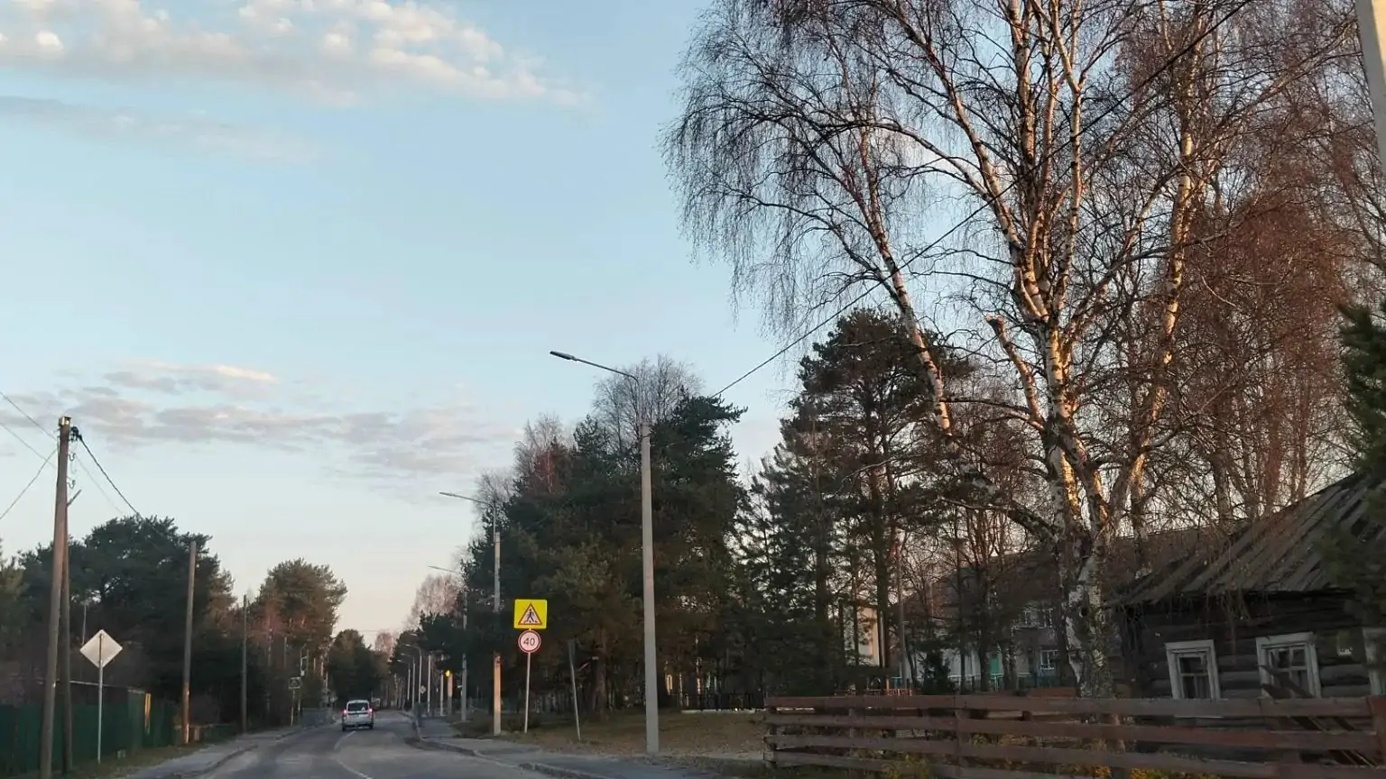 Новую линию освещения обустроили в деревне Челмужи в Медвежьегорском округе