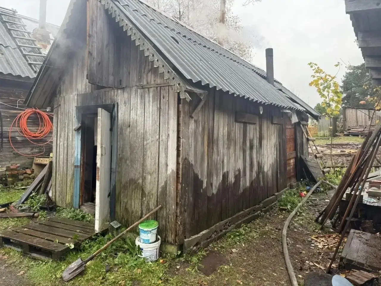 Частная баня полыхала в Карелии